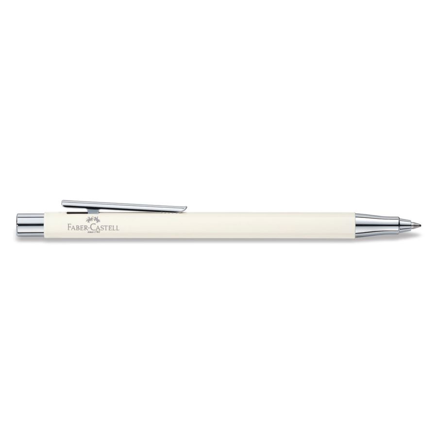 Faber-Castell - Ball Pen Stylus Neo Slim Ivory, Shiny Chromed