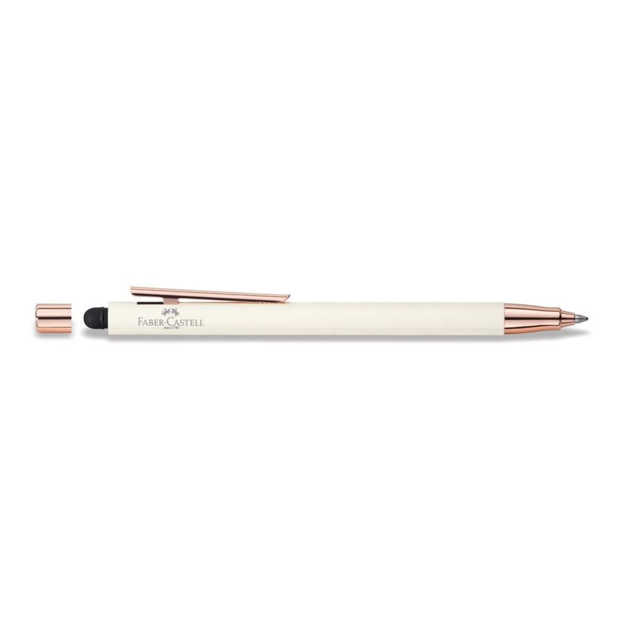 Faber-Castell - Ball Pen Stylus Neo Slim Ivory, Rose Gold Chrome