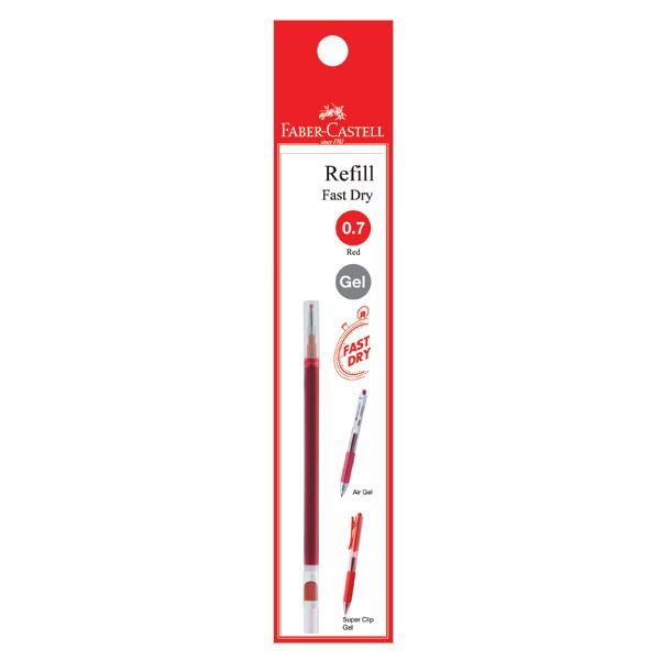 Faber-Castell - Air Gel/ Super Clip Refills, 0.7mm, red, blistercard of 1