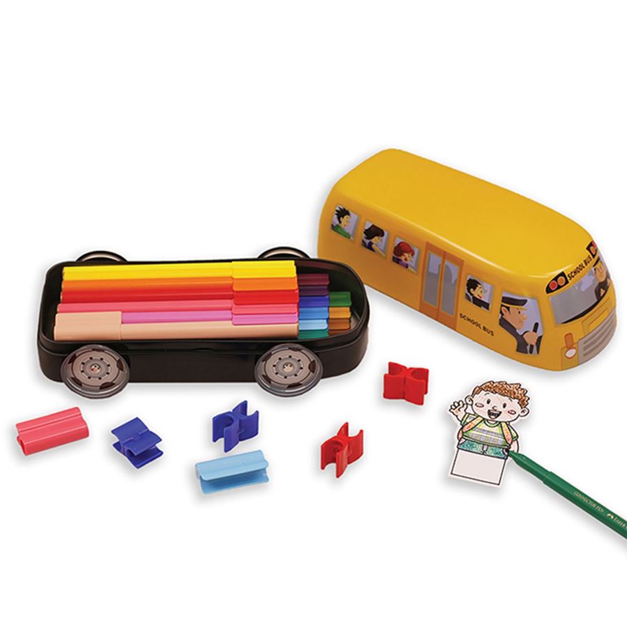 Faber-Castell - Connector Pen colour marker school bus gift tin of 20