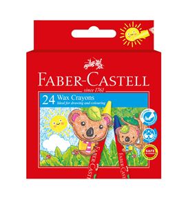 Faber-Castell - Wax crayon, clamshell of 24