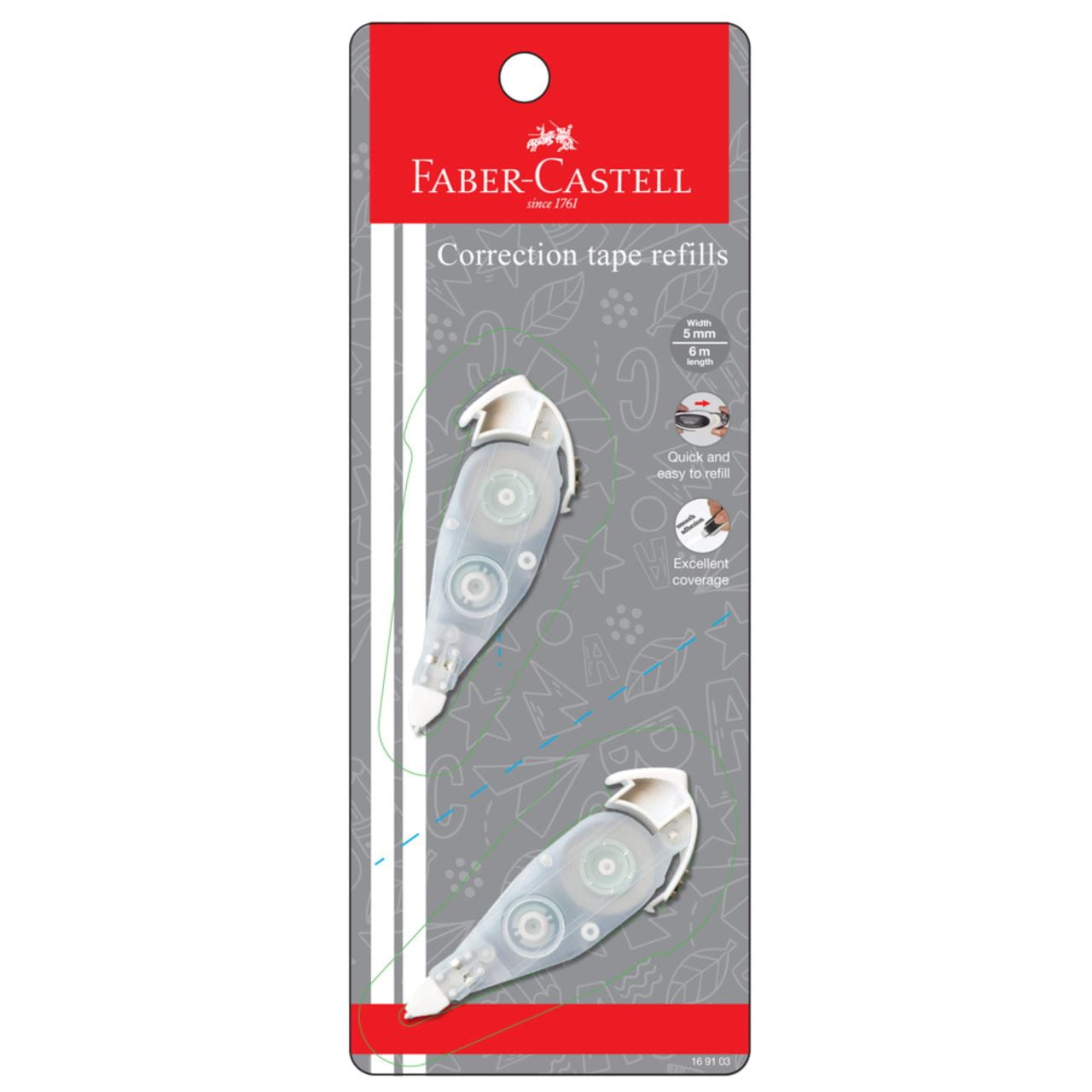 Faber-Castell - Refill Corrector Tape, blistercard of 2