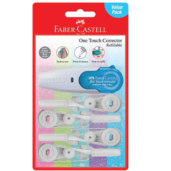 Faber-Castell - Corrector One Touch with 4 refills
