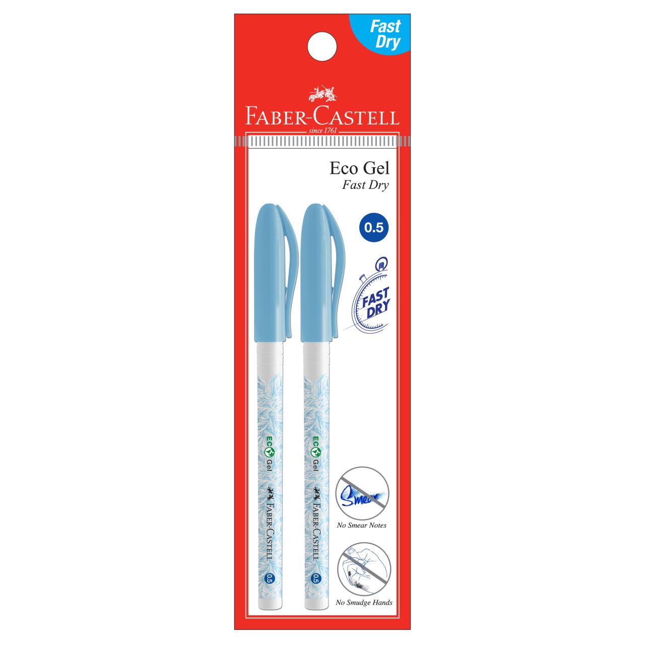 Faber-Castell - Gel pen Eco Gel, 0.5mm, blue, blistercard of 2
