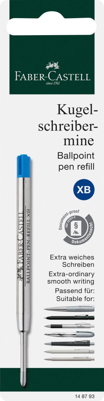 Faber-Castell - Ballpoint pen refill, large-capacity refill XB, blue