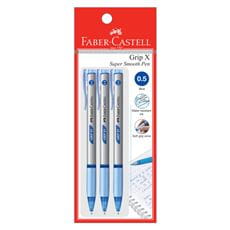 Faber-Castell - Ballpoint pen Grip X5 0.5mm, blue, blistercard of 3