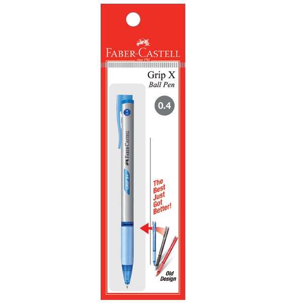 Faber-Castell - Ballpoint pen Grip X 0.4mm, blue, blistercard of 1