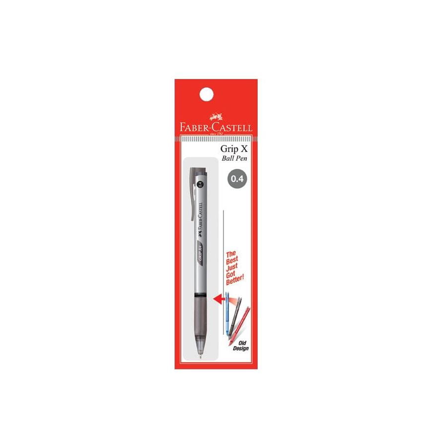 Faber-Castell - Ballpoint pen Grip X 0.4mm, black, blistercard of 1