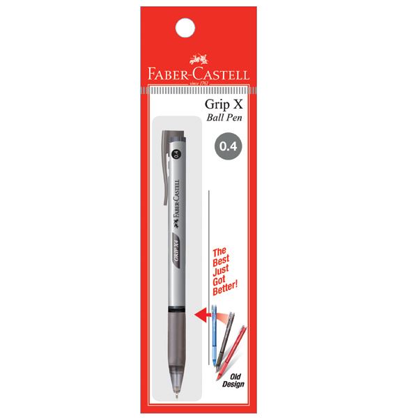 Faber-Castell - Ballpoint pen Grip X 0.4mm, black, blistercard of 1