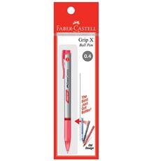 Faber-Castell - Ballpoint pen Grip X 0.4mm, red, blistercard of 1