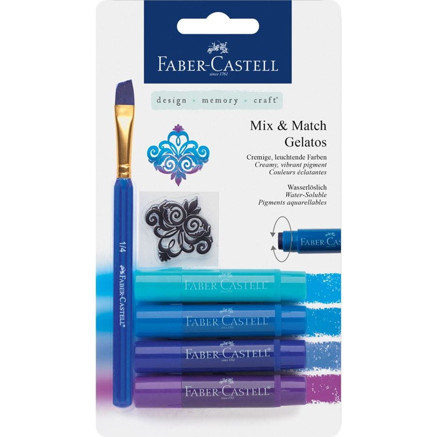 Faber-Castell - Watersoluble crayon Gelatos blue 6ct set