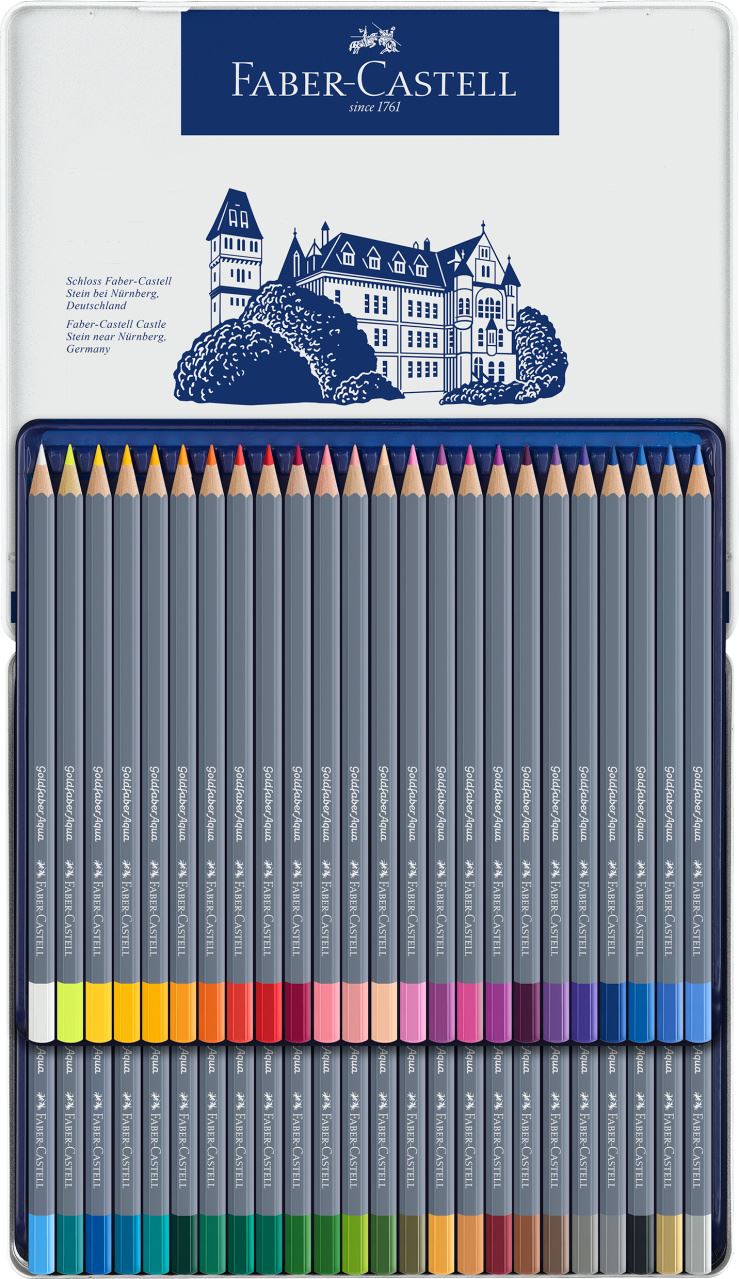 Faber-Castell - Goldfaber Aqua watercolour pencil, tin of 48