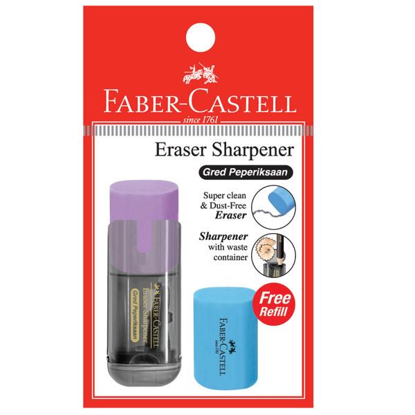 Faber-Castell - Eraser sharperner with Eraser Refill, blistercard of 1