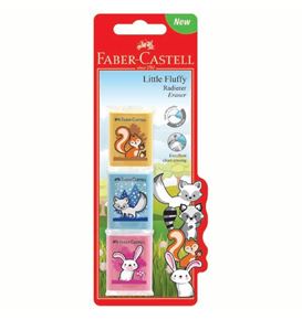 Faber-Castell - Eraser Dust-free Little Fluffy, blistercard of 3