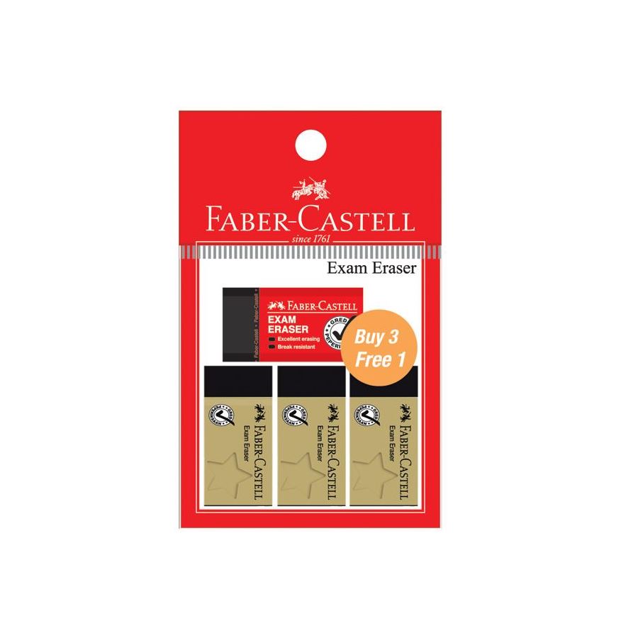 Faber-Castell - Eraser DF Exam 4x 20/21 PB promo pack