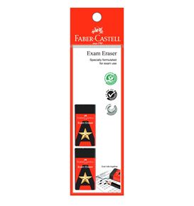 Faber-Castell - Eraser Dust-free Exam Grade, black, blistercard of 2