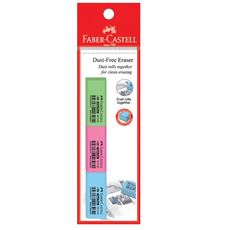 Faber-Castell - Eraser Dust-free 7086-30, neon, blistercard of 3