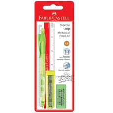 Faber-Castell - Mechanical pencil Needle Grip 0.5 with leads, ruler & eraser
