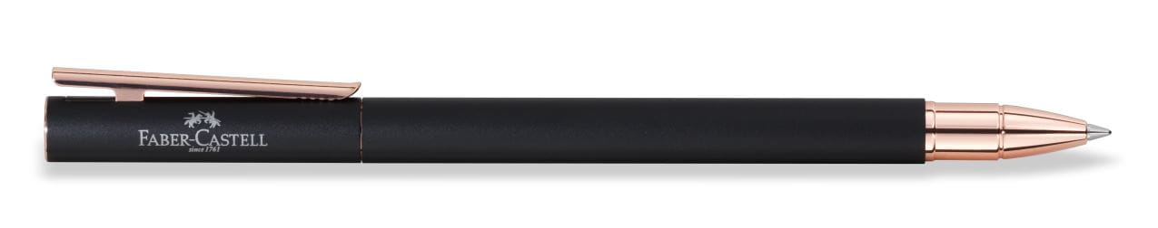 Faber-Castell - Neo Slim metal rollerball, black with rosegold