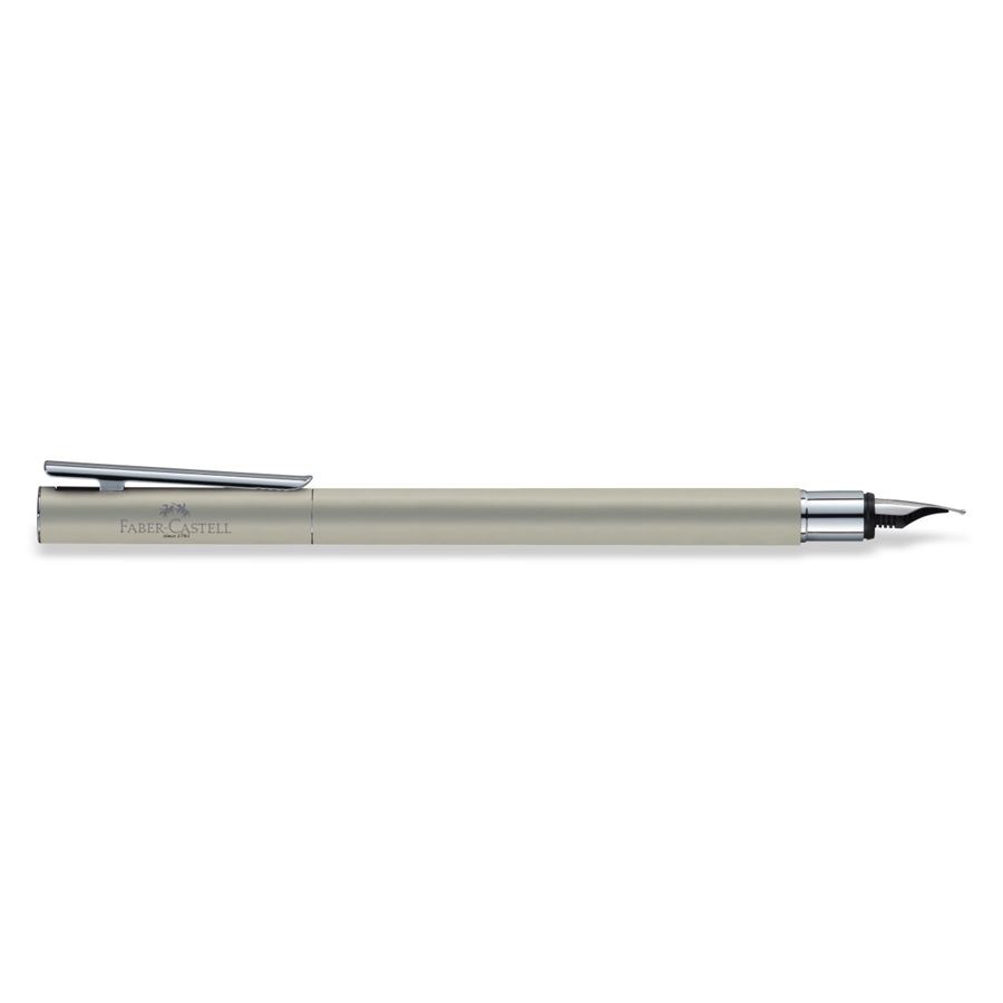 Faber-Castell - Neo Slim Stainless Steel fountain pen, B, silver matt