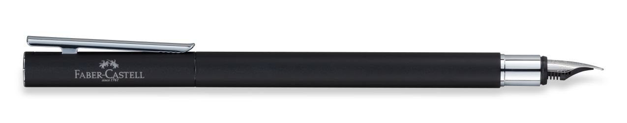 Faber-Castell - Fountain pen Neo Slim broadlack Matt, Shiny Chromed broad