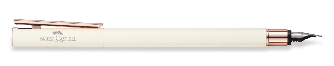 Faber-Castell - Fountain pen Neo Slim Ivory, Rose Gold Chrome, medium