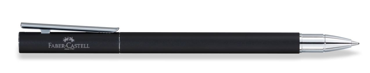 Faber-Castell - Gel Pen Neo Slim Black Matt,Shiny Chrome