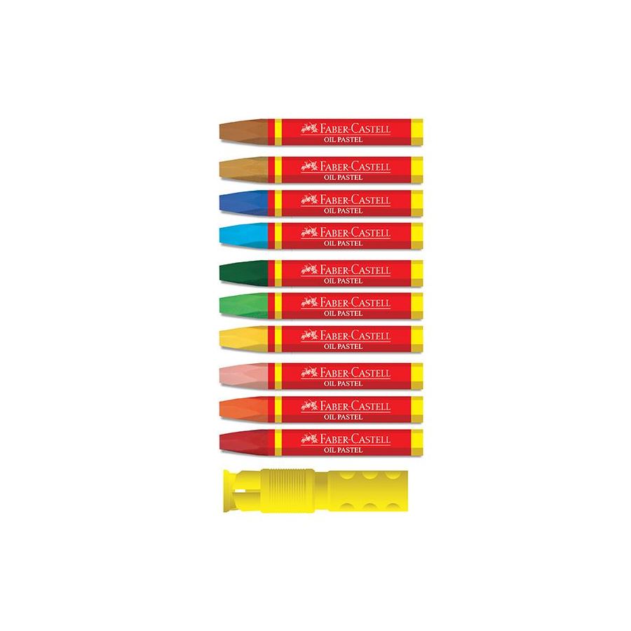 Faber-Castell - Oil pastels, clamshell of 12