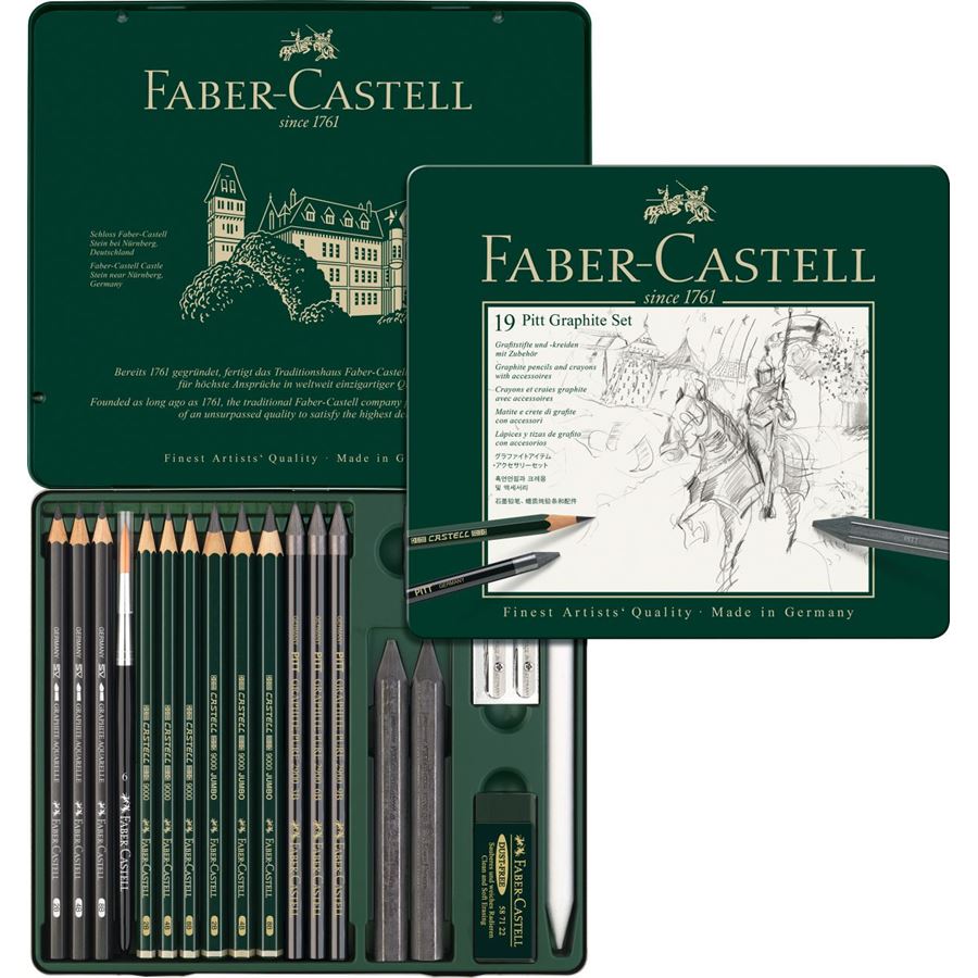 Faber-Castell - Pitt Graphite set, tin of 19