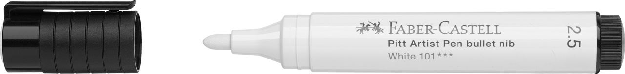 Faber-Castell - Pitt Artist Pen bullet nib 2.5 India ink pen, white