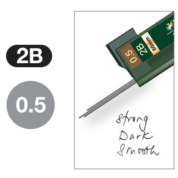 Faber-Castell - Polymer lead 2B, 0.5mm, blistercard of 2