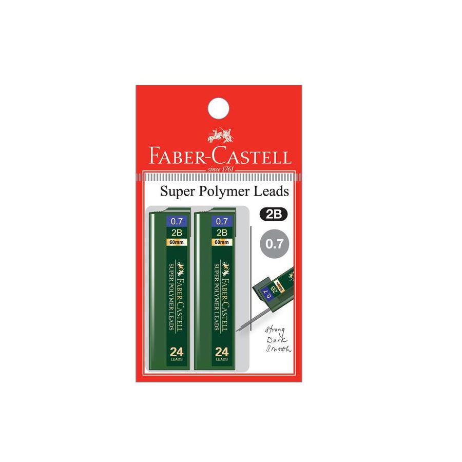 Faber-Castell - Polymer lead 2B, 0.7mm, blistercard of 2