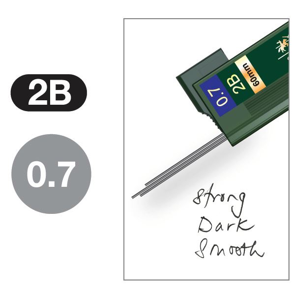 Faber-Castell - Polymer lead 2B, 0.7mm, blistercard of 2
