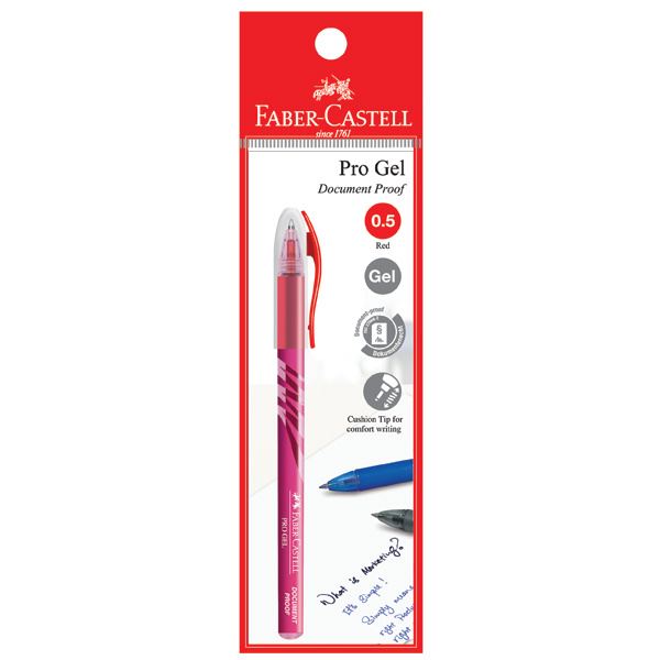 Faber-Castell - Gel pen Pro Gel, 0.5mm, red, blistercard of 1