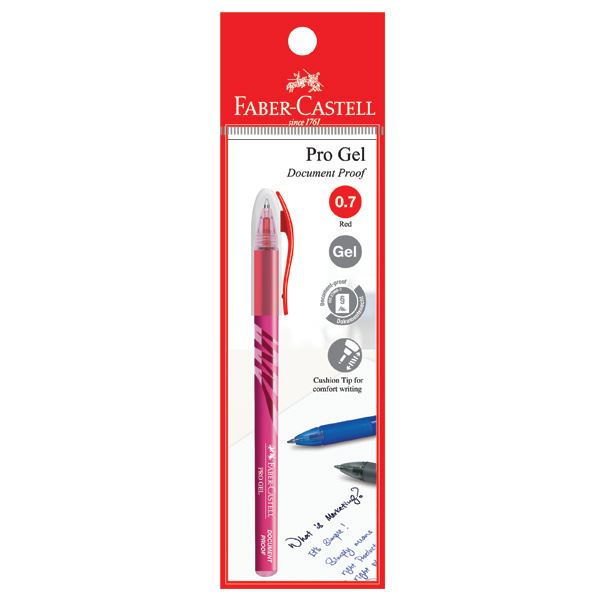 Faber-Castell - Gel pen Pro Gel, 0.7mm, red, blistercard of 1