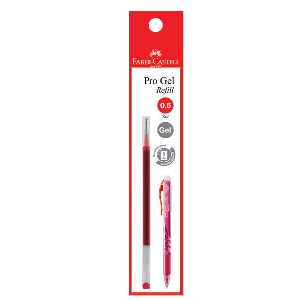Faber-Castell - Refill Gel pen Pro Gel, 0.5mm, red, blistercard of 1