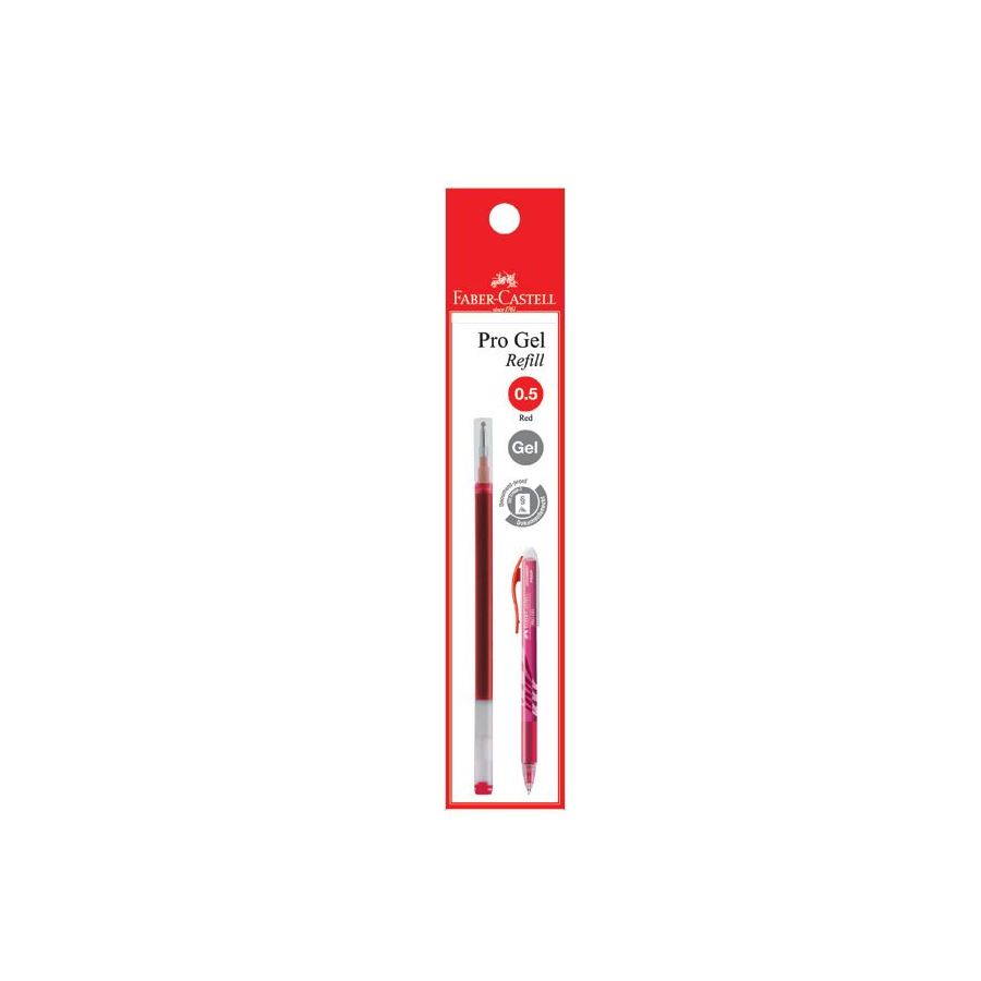 Faber-Castell - Refill Gel pen Pro Gel, 0.5mm, red, blistercard of 1