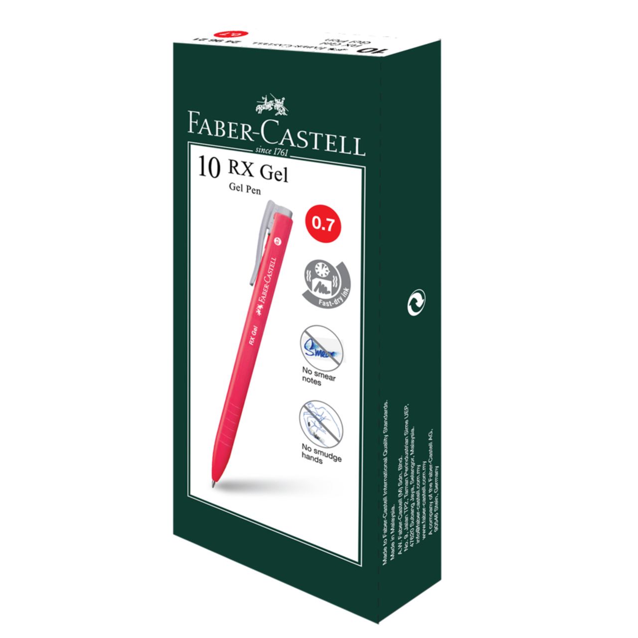Faber-Castell - Gel pen RX Gel, 0.7mm, red
