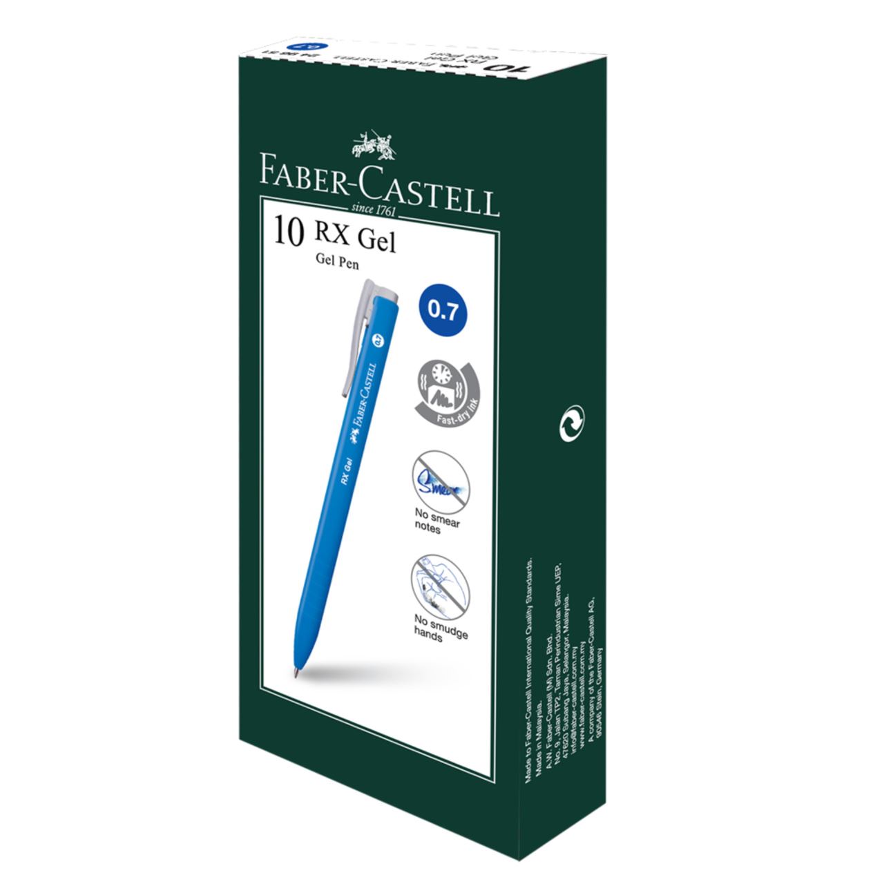 Faber-Castell - Gel pen RX Gel, 0.7mm, blue