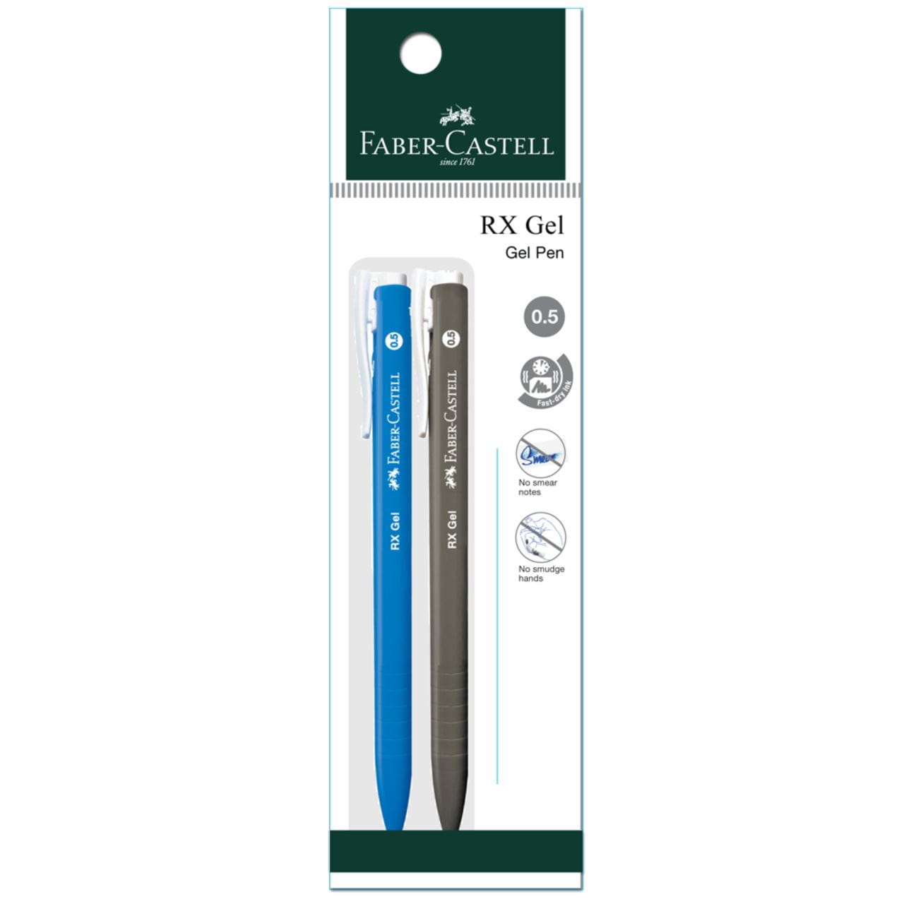 Faber-Castell - Gel pen RX Gel, 0.5mm, blistercard of 2