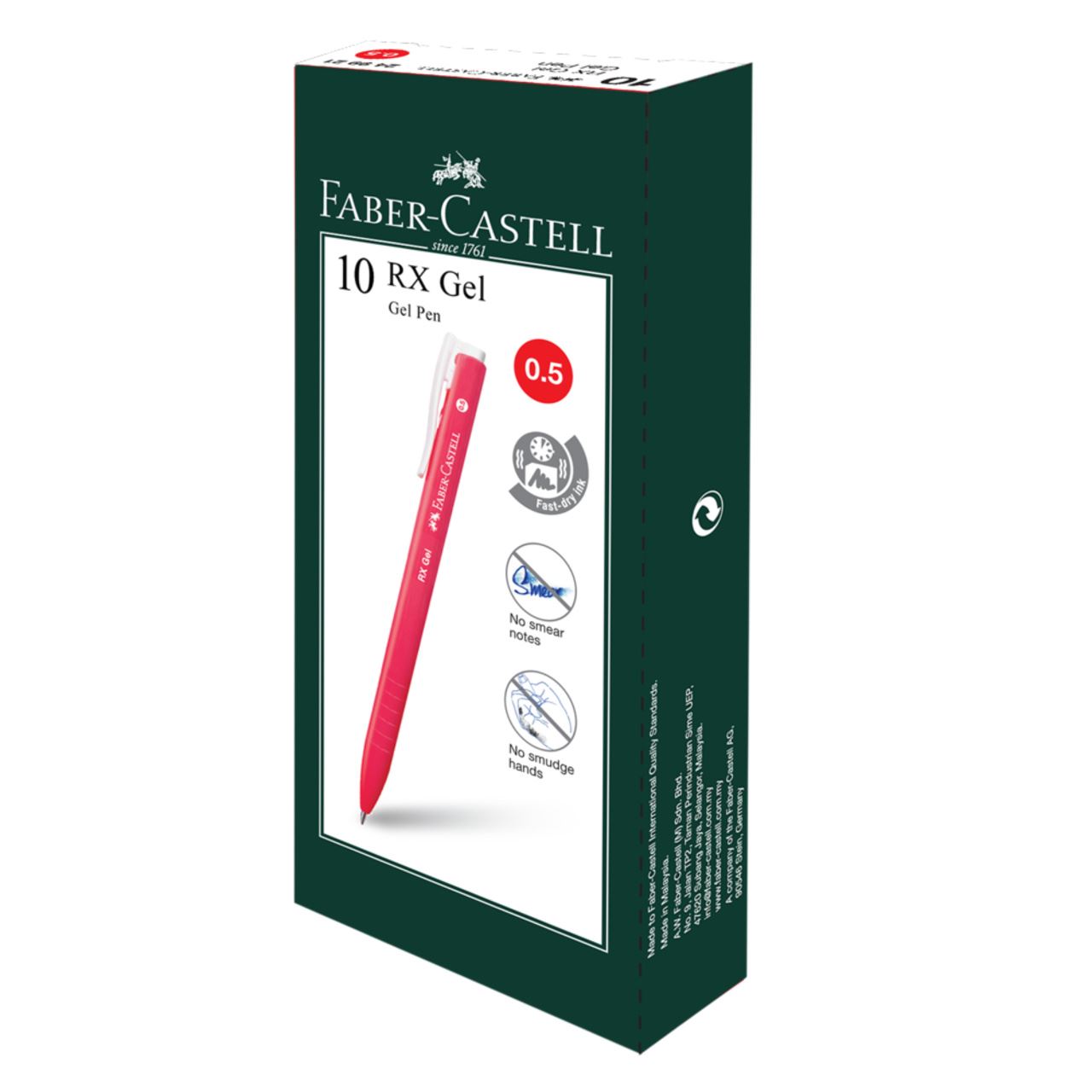Faber-Castell - Gel pen RX Gel, 0.5mm, red