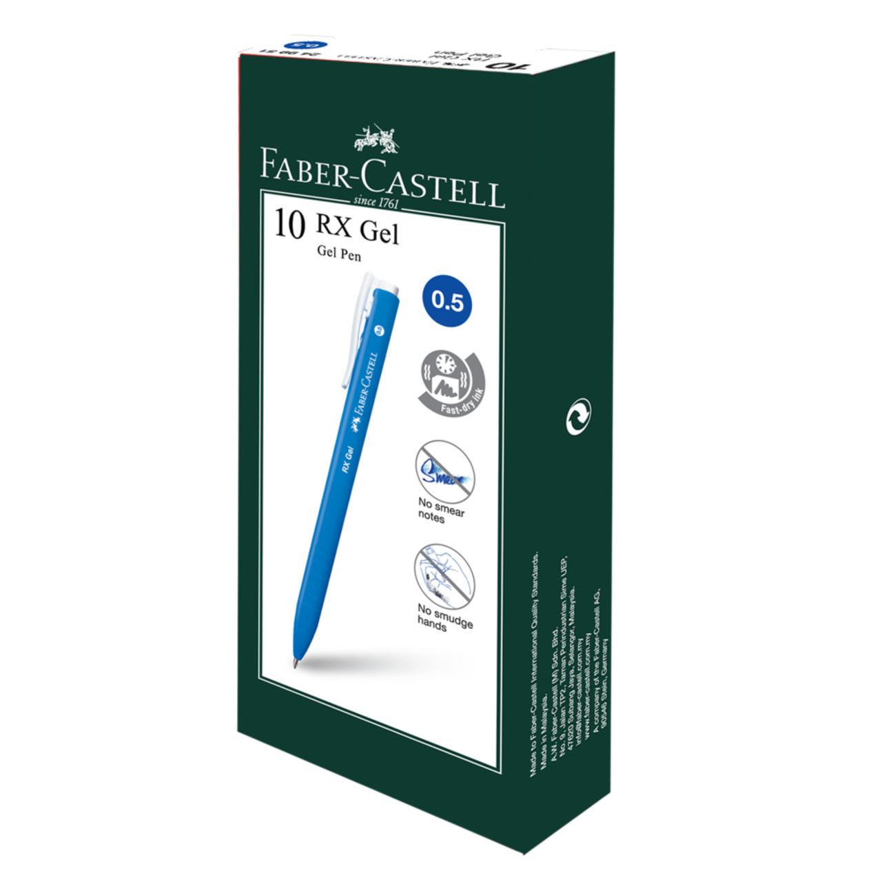 Faber-Castell - Gel pen RX Gel, 0.5mm, blue