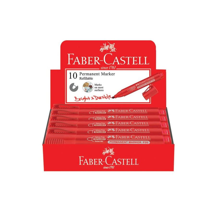 Faber-Castell - Marker Permanent P20, red