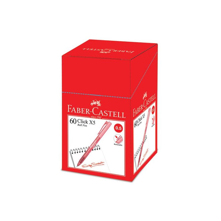 Faber-Castell - Ballpoint pen Click X5 0.5mm, red