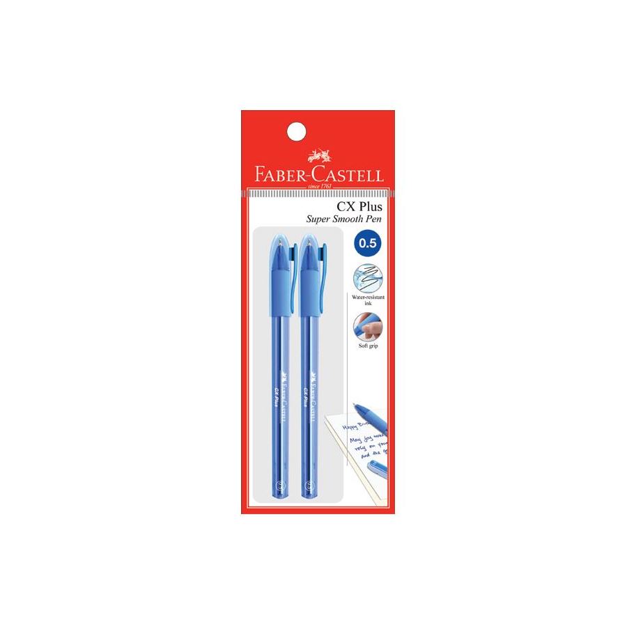 Faber-Castell - Ballpoint pen CX Plus 0.5mm, blue, blistercard of 2