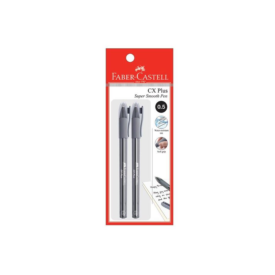 Faber-Castell - Ballpoint pen CX Plus 0.5mm, black, blistercard of 2