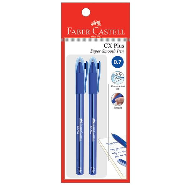 Faber-Castell - Ballpoint pen CX Plus 0.7mm, blue, blistercard of 2