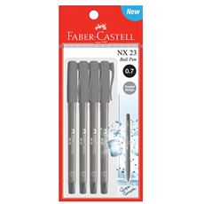 Faber-Castell - Ballpoint pen NX 23 0.7mm, black, blistercard of 4