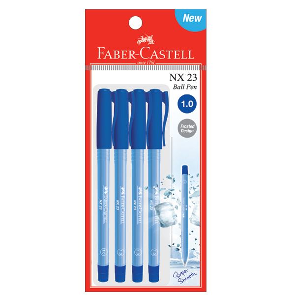 Faber-Castell - Ballpoint pen NX 23 1.0mm, blue, blistercard of 4