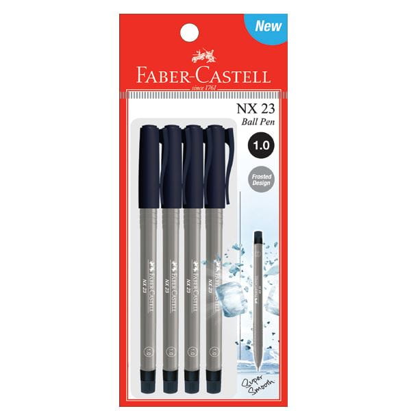 Faber-Castell - Ballpoint pen NX 23 1.0mm, black, blistercard of 4